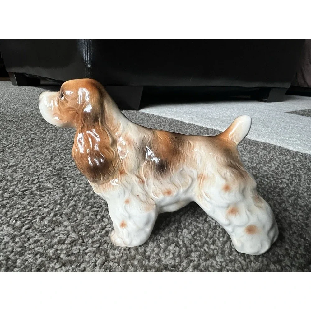 Vintage Ceramic Springer Spaniel Cocker Spaniel Dog Figurine Japan